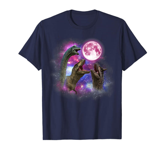 Dinosaur Howling At The Moon Wildlife colorful dinosaurs T-Shirt