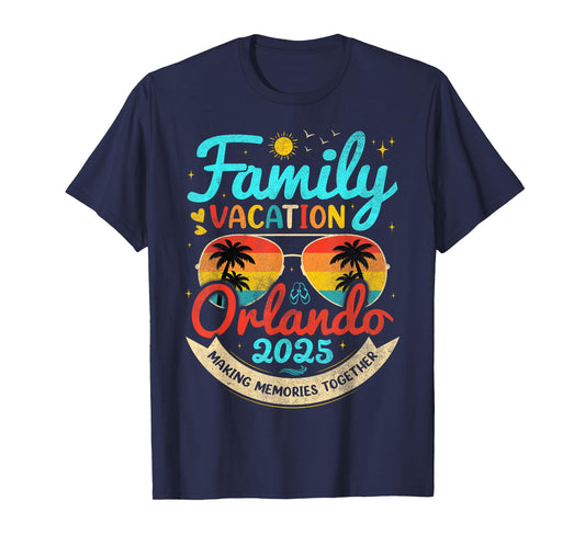 Vintage Family Vacation Orlando Beach 2025 Florida Group T-Shirt