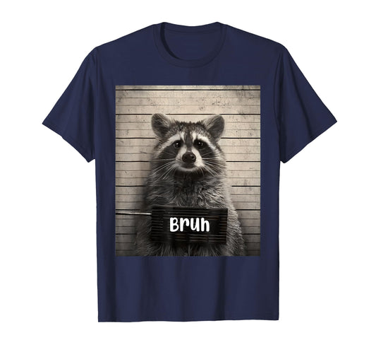 Bruh Streetwear For Teens Unisex-Adults Raccoon Meme T-Shirt - Black, Small, Short Sleeve, Cotton 65%, Polyester 35%, Novelty T-Shirt
