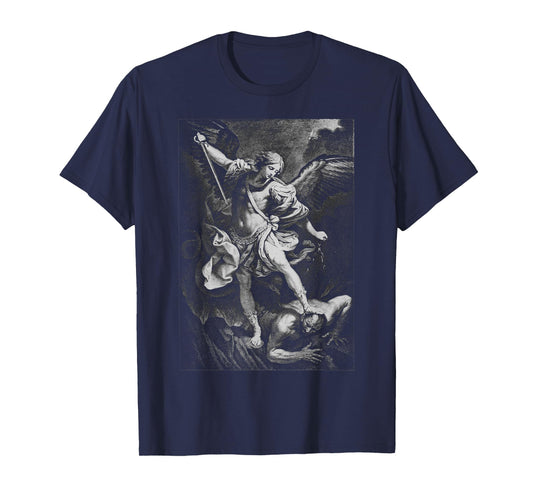 Saint Michael the Archangel Defeating Satan Christian T-Shirt
