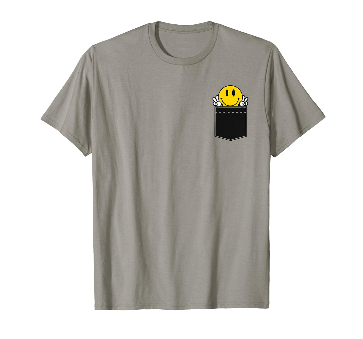 Yellow Smile Face Cute Checkered Peace Smiling Happy Face T-Shirt