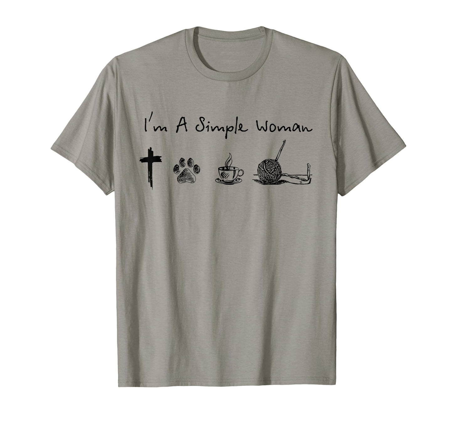 I'm a simple woman Jesus dog coffee crochet T-Shirt