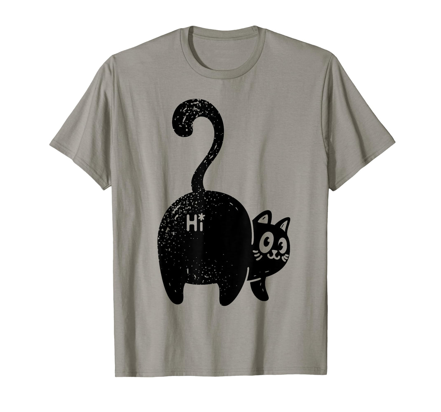 Funny Hello Black Cat Butt Tee Gift for Cat Lovers Men Women Girls Kids T-Shirt