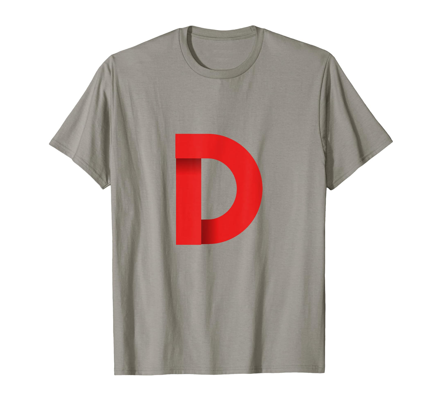 White With Red Letter D T-Shirt