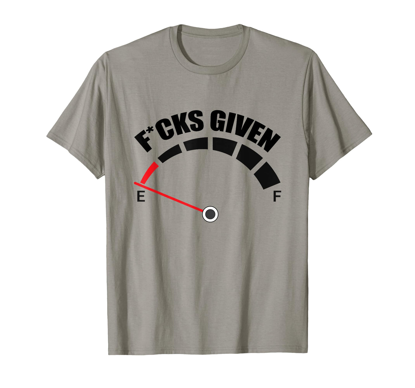 Zero Fucks Given Fuel Gauge Sarcastic Adult Humor T-Shirt