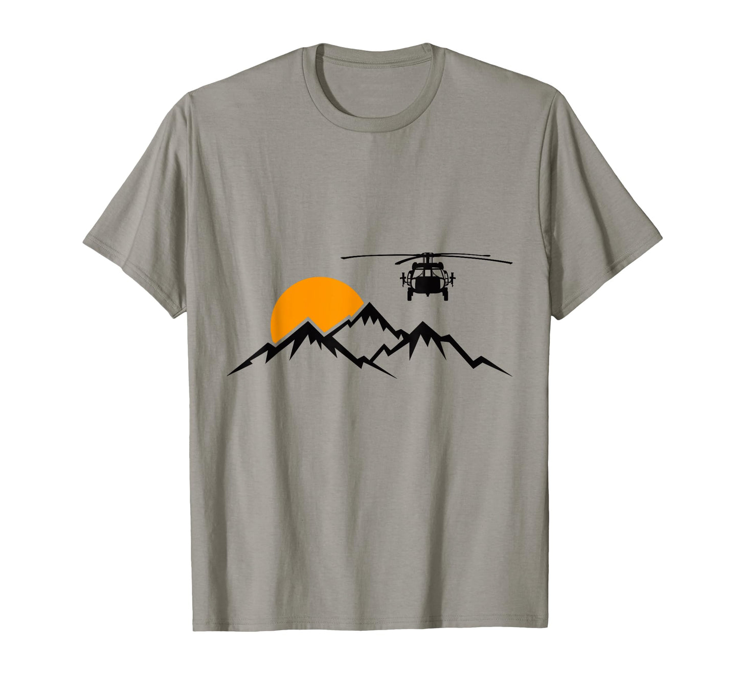 UH-60 Black Hawk Flying Over Mountain Military Helicopter T-Shirt