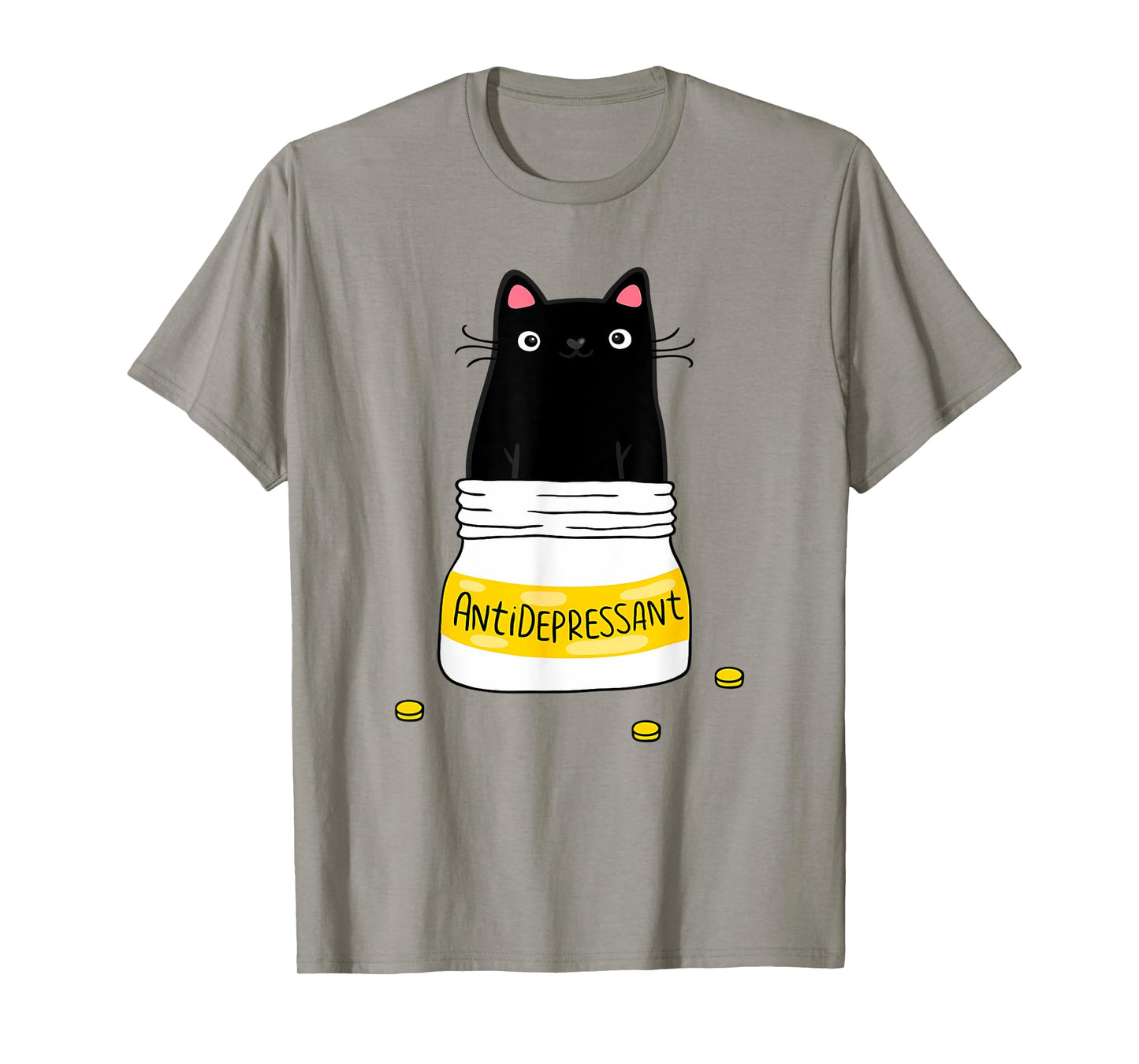 Fur Antidepressant Cute Black Cat A Gift For A Pet Lover Men Women Girls Kids T-Shirt