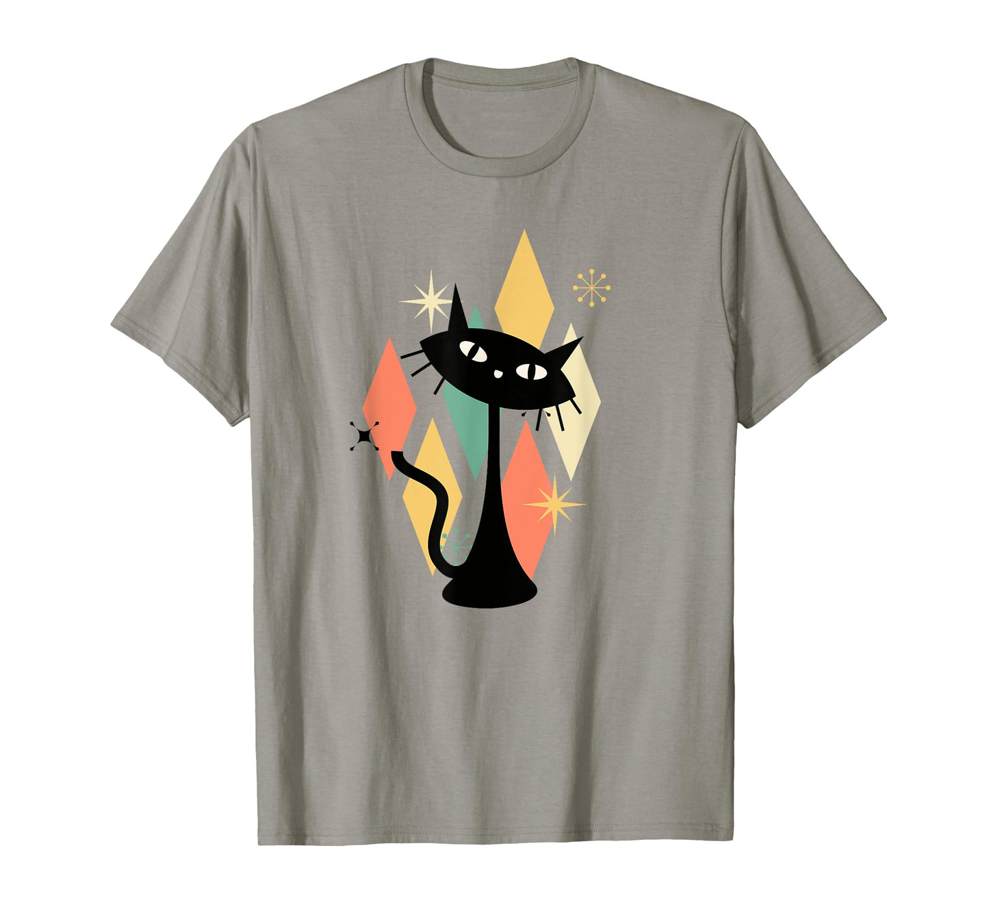Colorful Retro Cat Midcentury Atomic Age Modern Mid Century T-Shirt for Men Women Kids