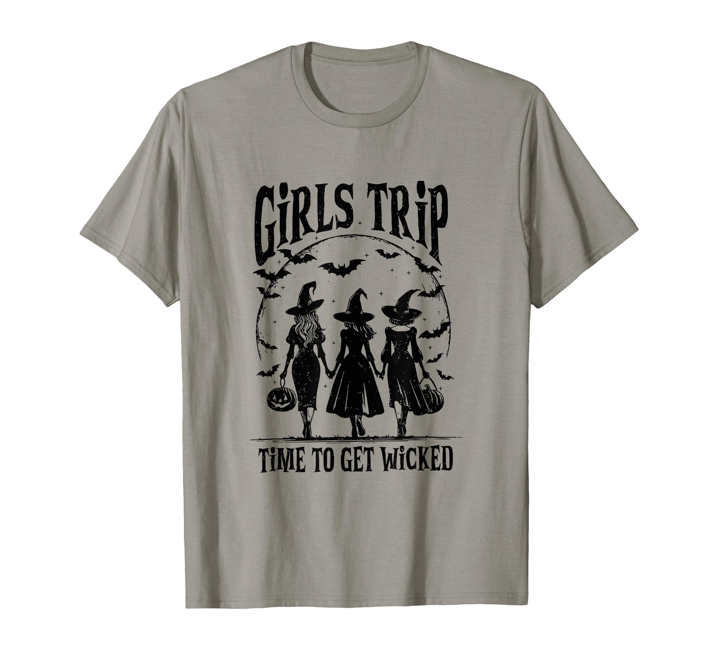 Girls Trip Time To Get Wicked Halloween Salem Witch Womens T-Shirt