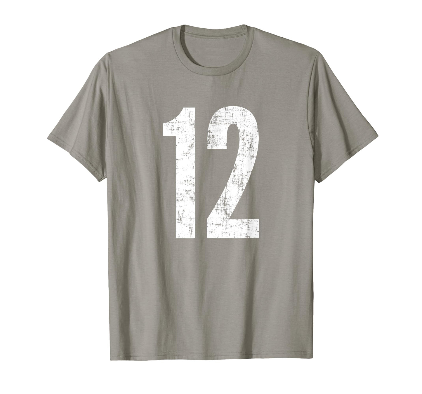 Number 12 Twelve Distressed Vintage Sport Team Player's T-Shirt