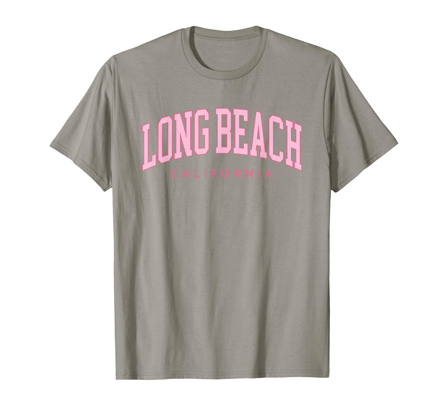 Long Beach California Retro Preppy Throwback Pink Girls T-Shirt