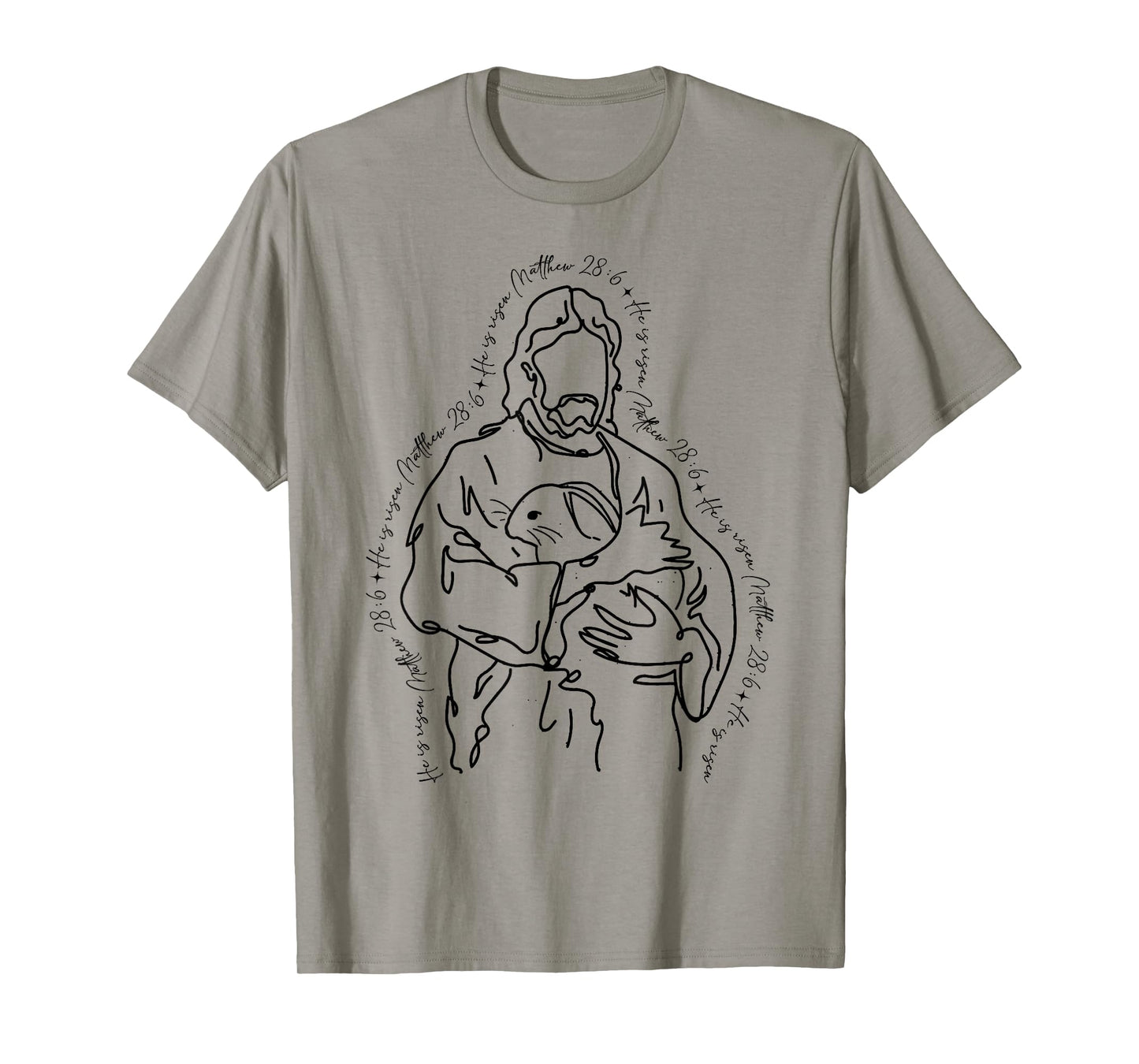 Easter Jesus Rabbit He Is Risen Religious Christian Women T-Shirt