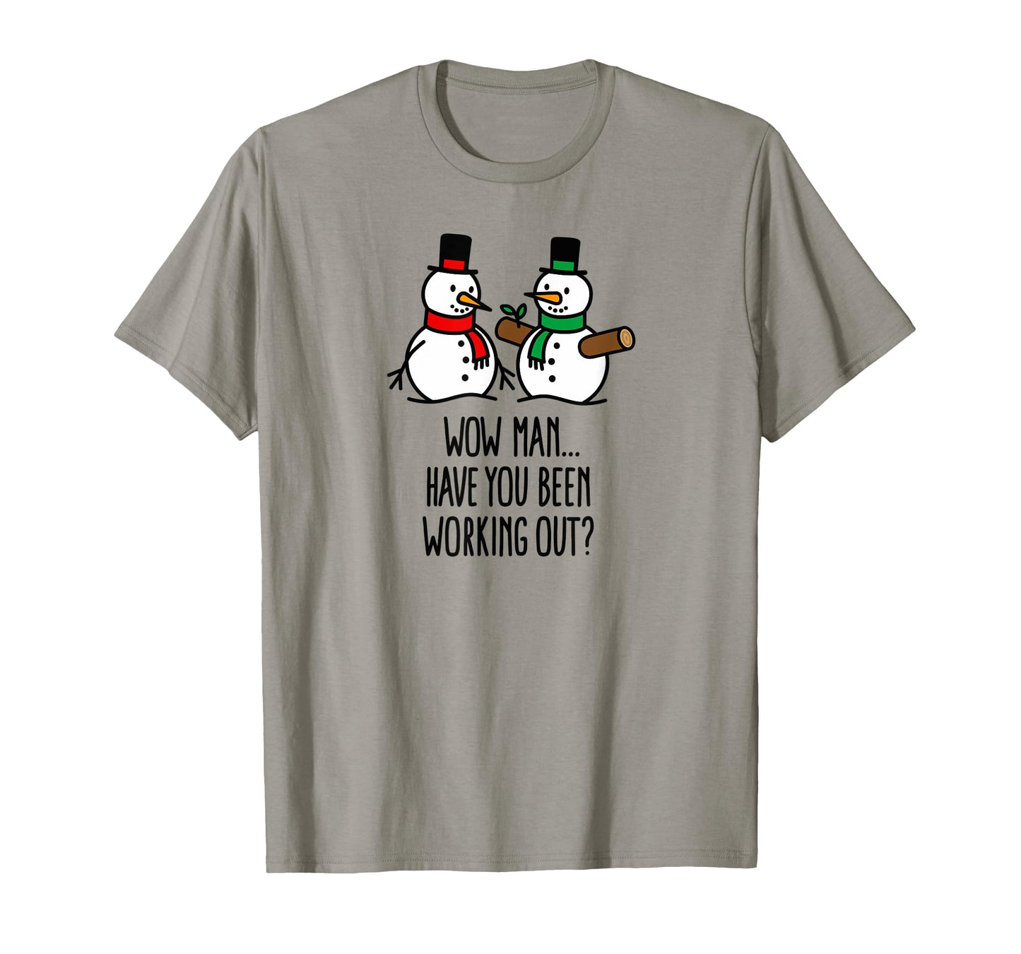 Funny Christmas funny Gym bodybuilding Workout Snowman xmas T-Shirt