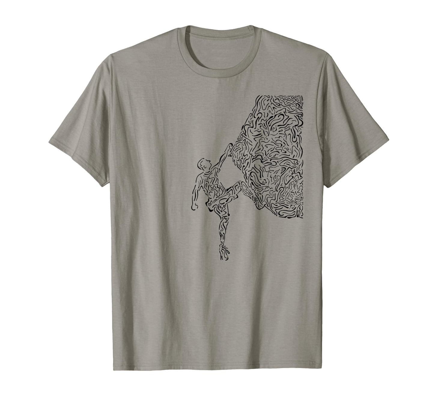 Bouldering Rock Climber Nature Sport Drawing Climbing T-Shirt