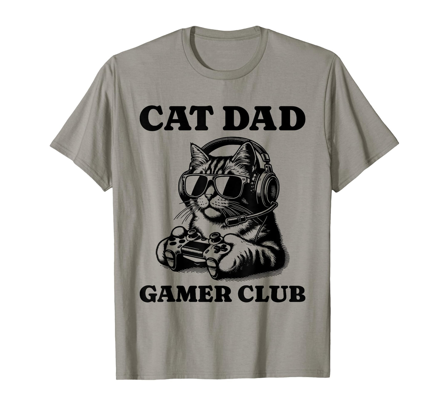 Cat Dad Gamer Club Video Games Cat Player Men T-Shirt