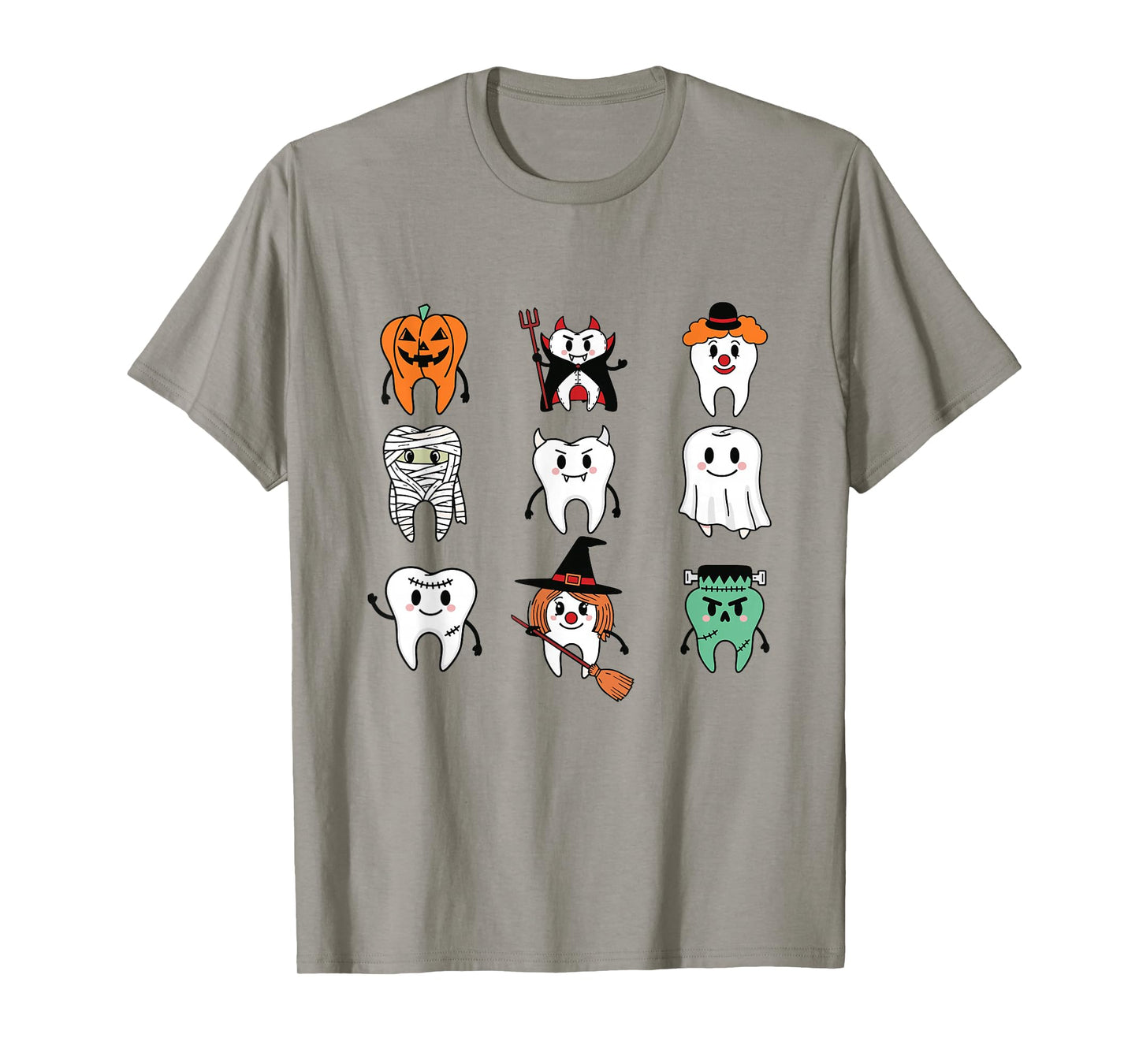 Teeth Ghost Dentist Dental Halloween Ghost Dental Crew T-Shirt