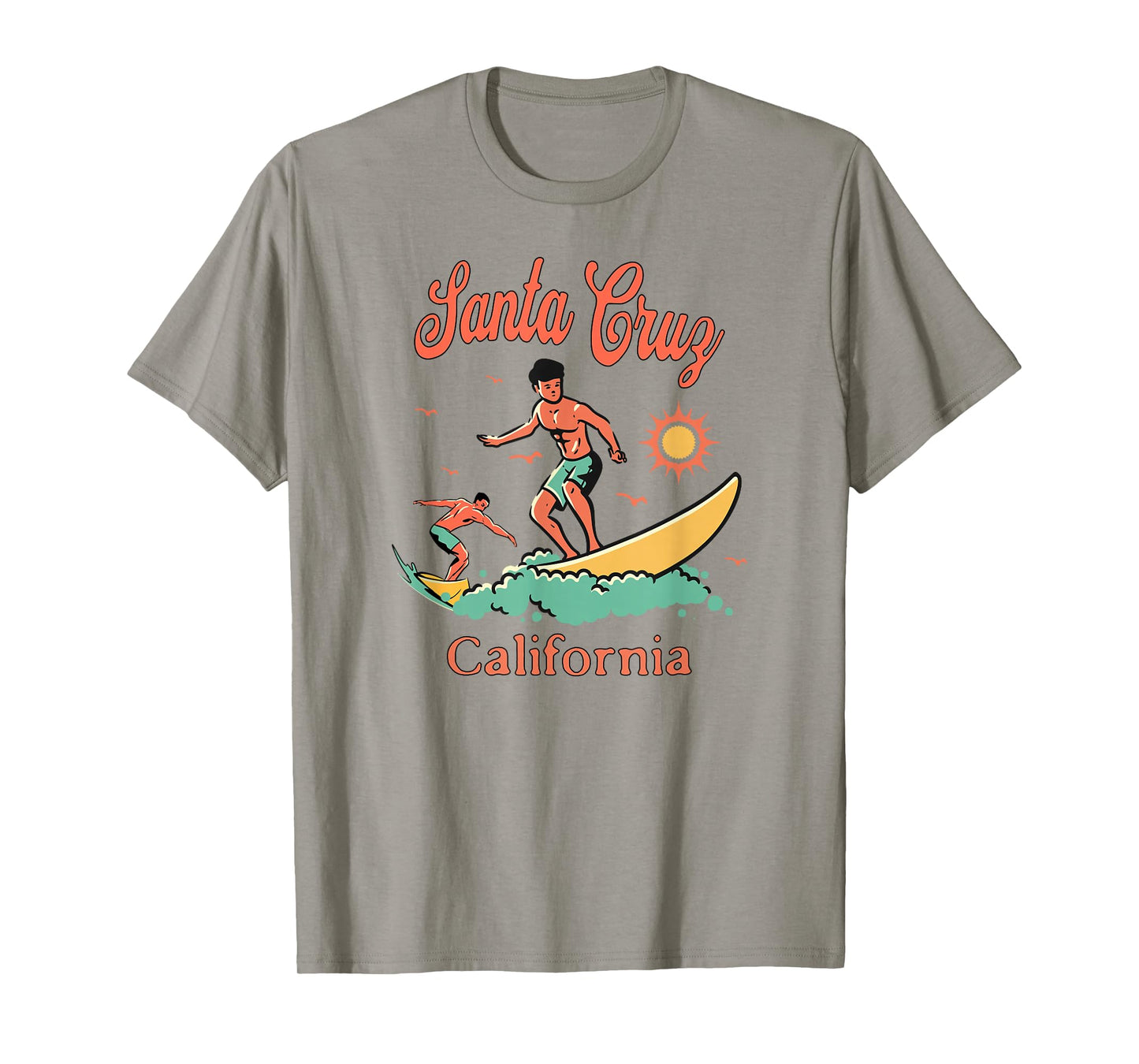 California Santa Cruz CA Surfer Surfing Beach Vacation T-Shirt