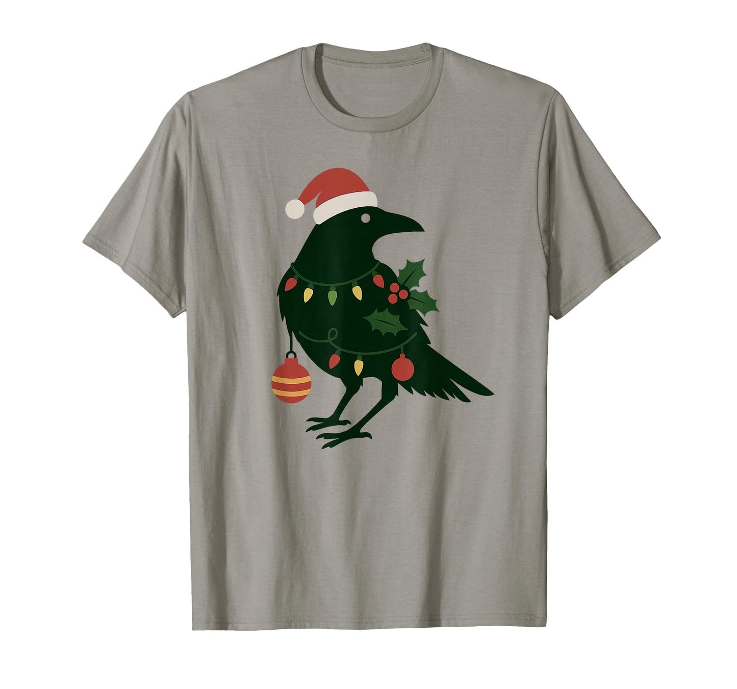 Beautiful Black Crow Raven Bird Christmas Ornament Design T-Shirt