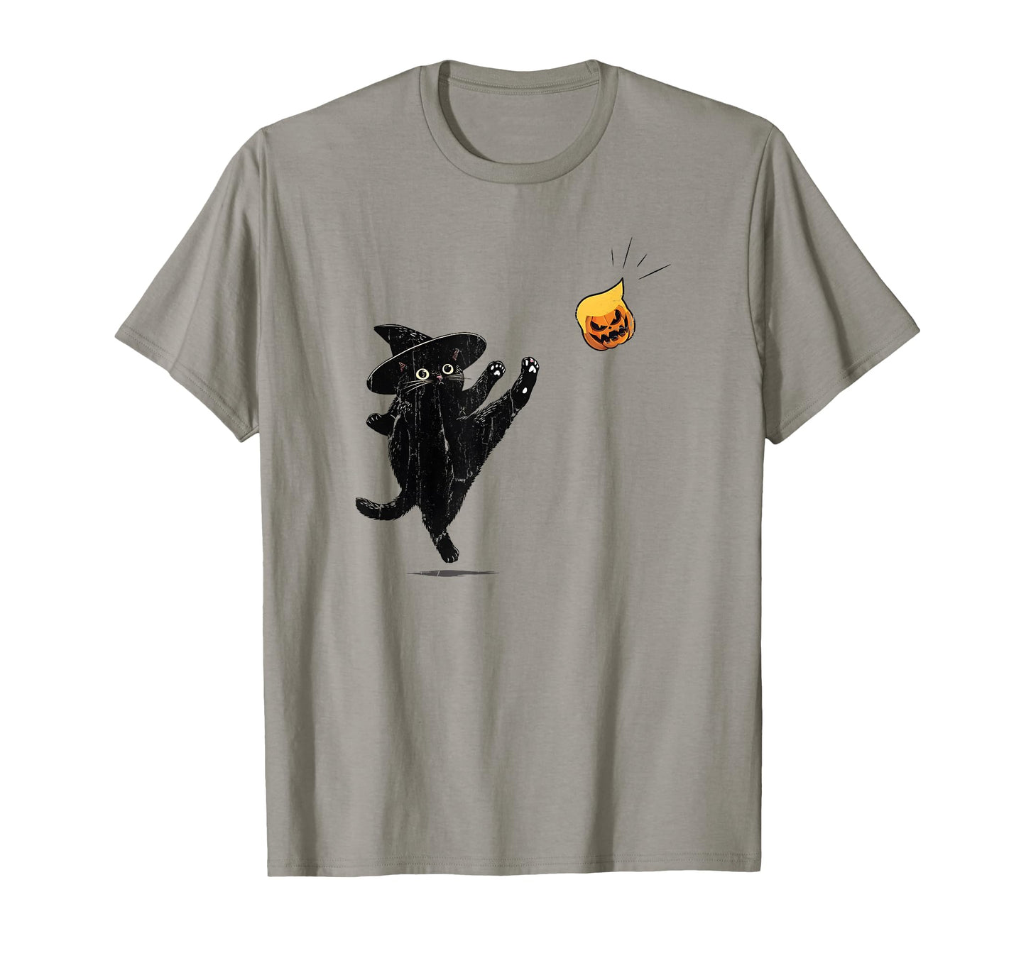Black Cat Halloween, Cat Witch Doodle T-Shirt