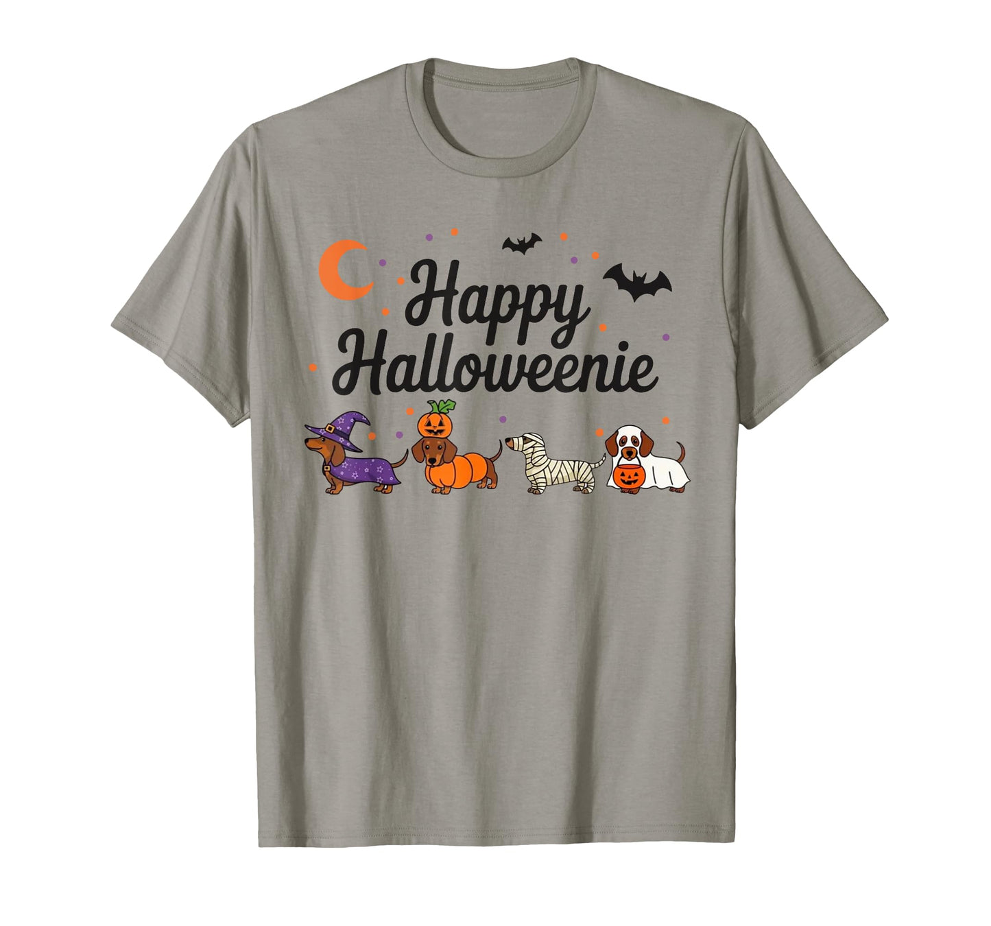 Weiner Dog Witch Happy Halloweenie Cute Halloween Dachshund T-Shirt