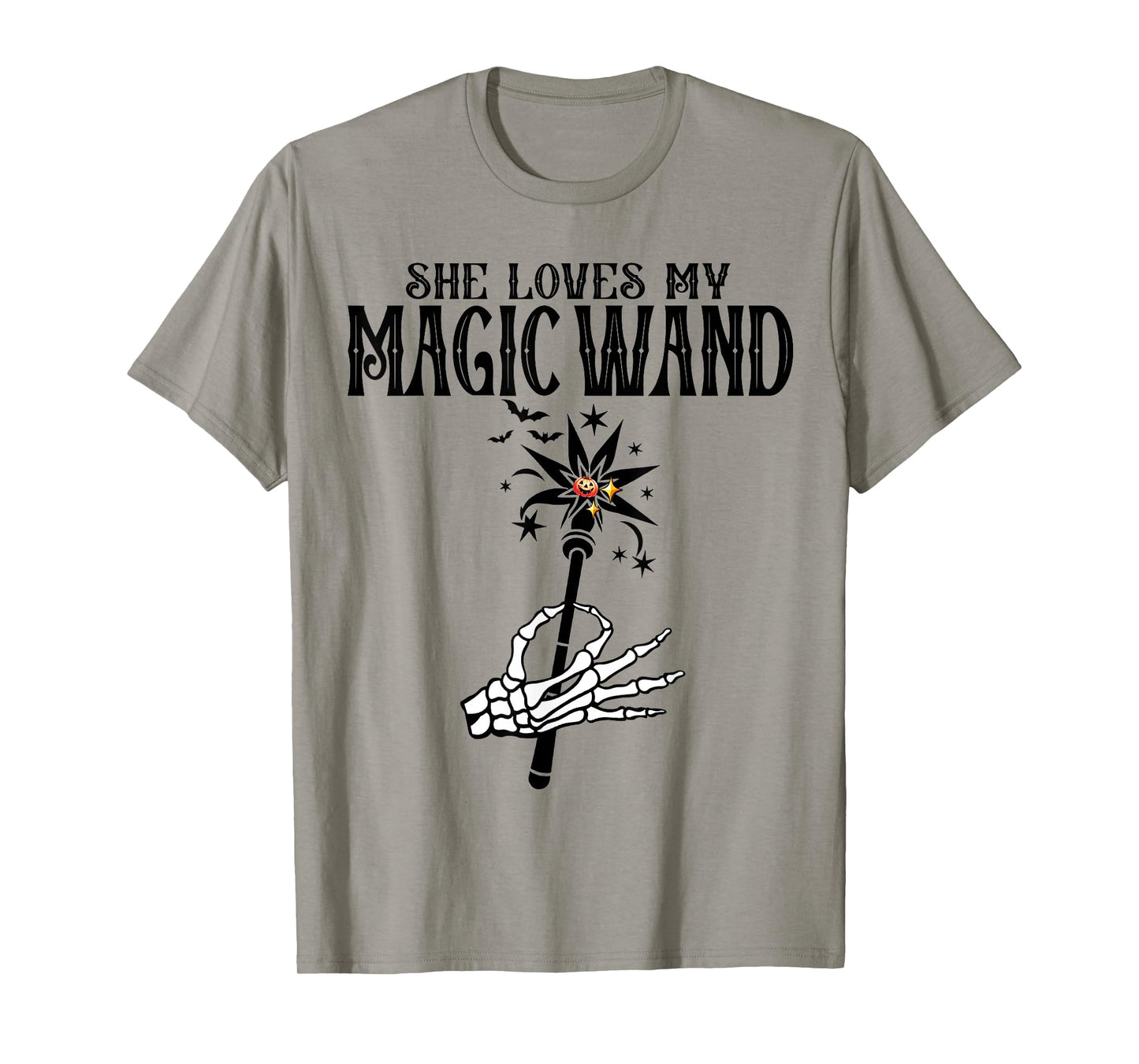 She Loves My Magic Wand I Like Her Pumpkins Skeleton Couples T-Shirt