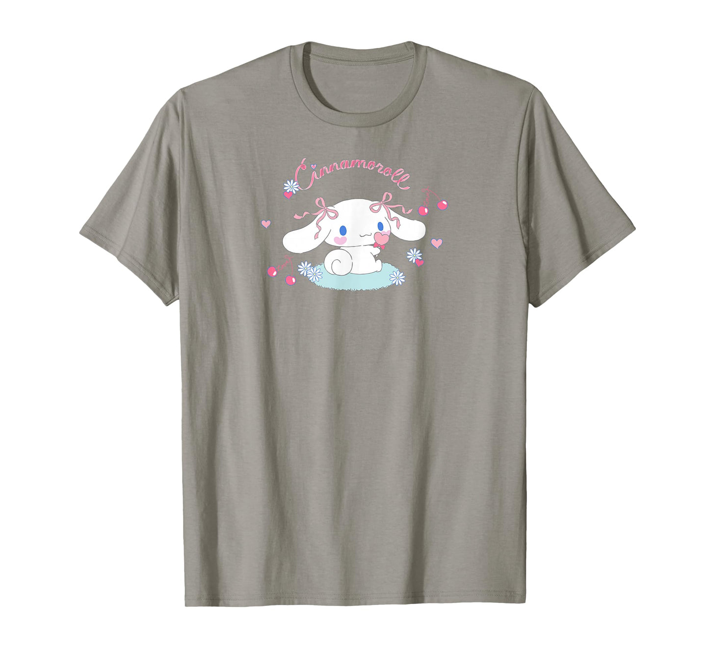 SANRIO Cinnamoroll Cherry Love Unisex T-Shirt, White, Small, Short Sleeve, Classic Fit, All Seasons
