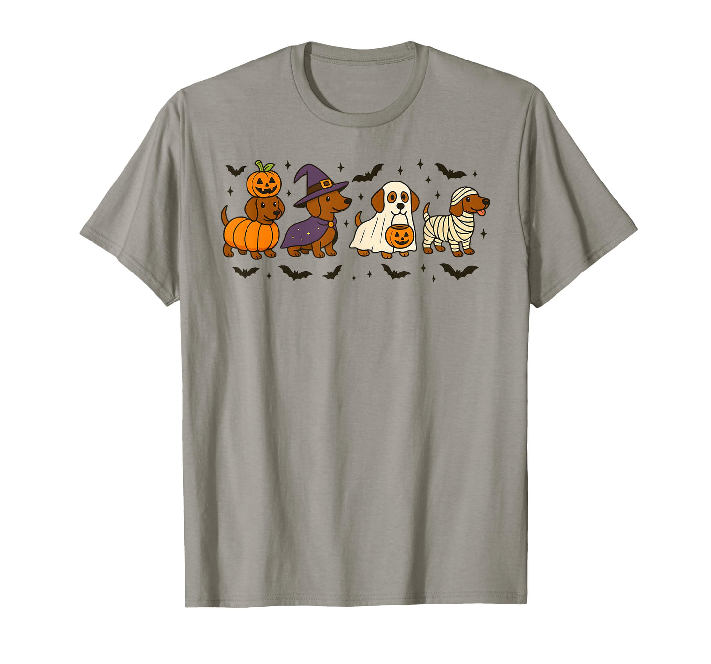 Dachshund Dog Witch Happy Halloweenie Spooky Season T-Shirt