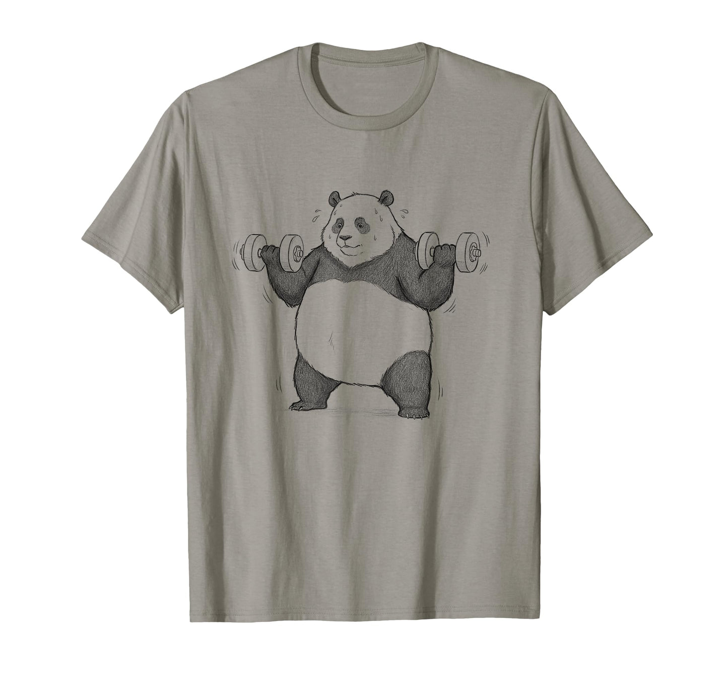 Panda Lifting Dumbbells Gym Funny Design For Men T-Shirt