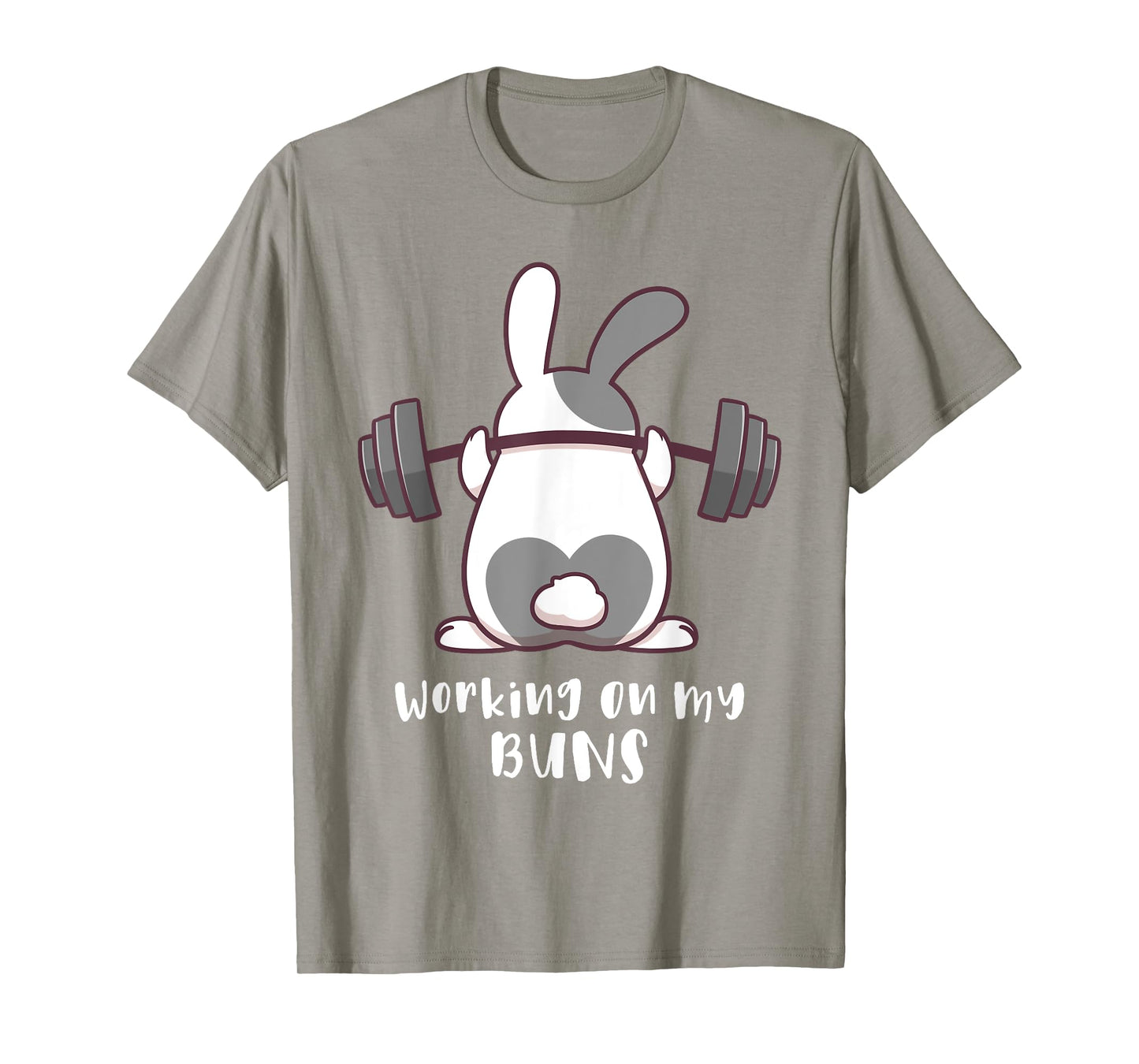 Working On My Buns Bunny Workout Gym Pun Gift Cute T Shirt T-Shirt