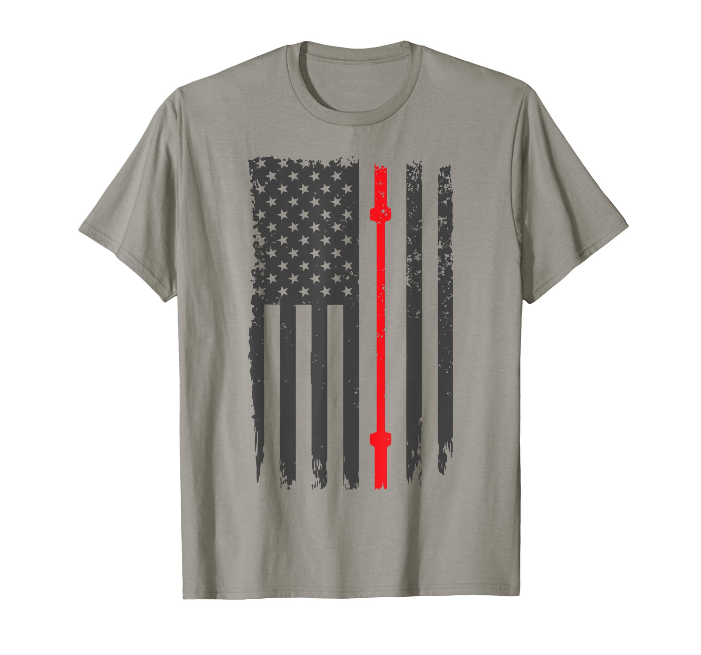 US American Flag Fitness Gym Barbell Powerlifting Patriotic T-Shirt for Women Men