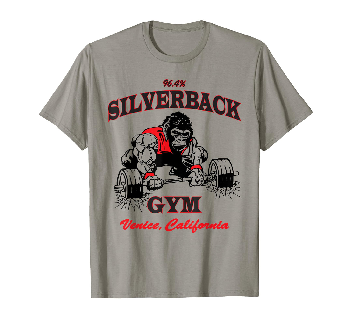 96.4% Silverback gym apparel, body building, gym Venice retr T-Shirt