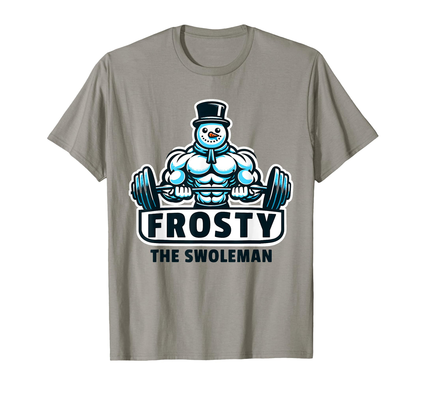 Frosty Swoleman Funny Christmas Workout Gym Weight Lifting T-Shirt