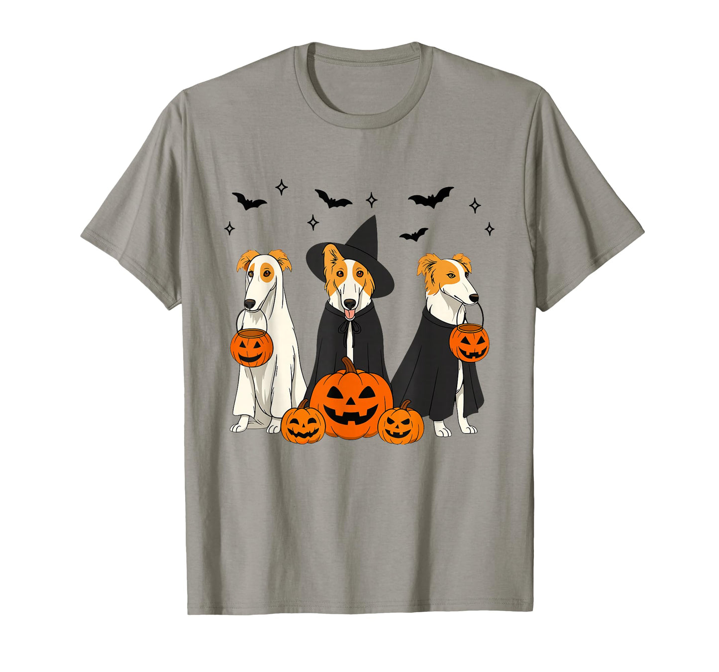 Witch Borzoi Dog Halloween Spooky Borzoi Dog Mom Dog Lover T-Shirt