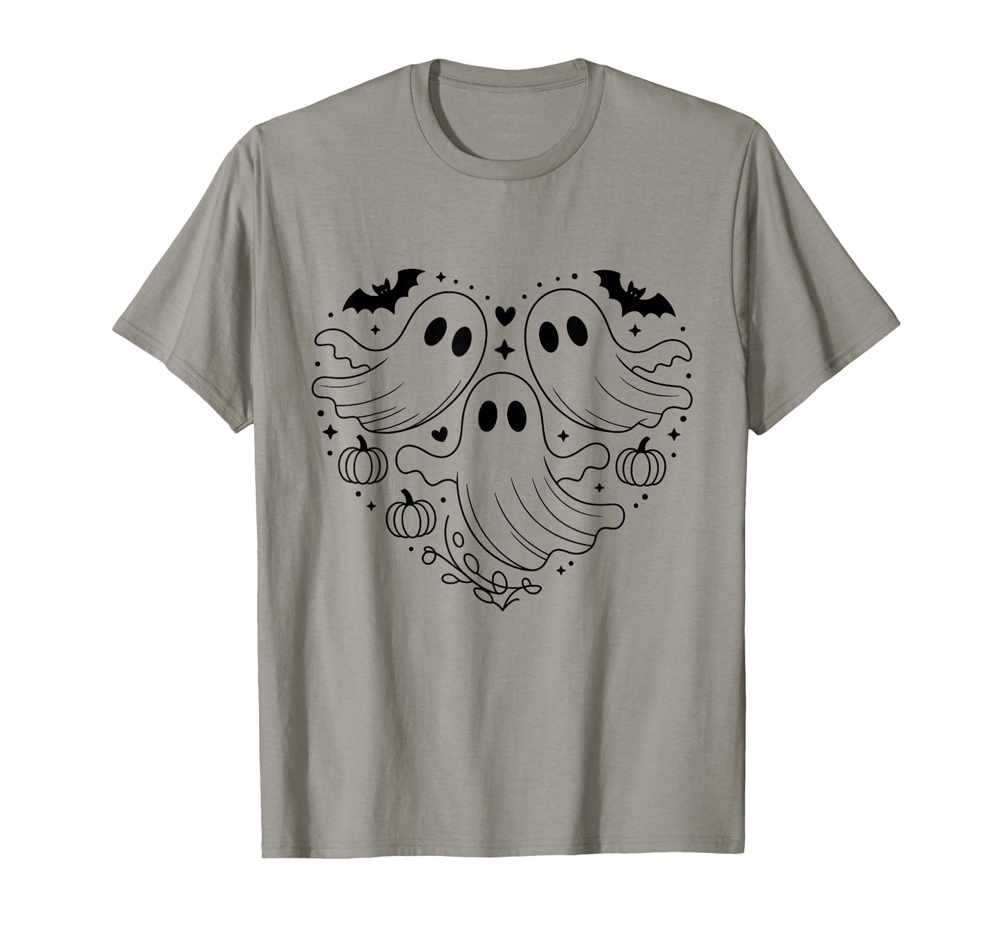 Black Ghost Heart Halloween Family Costume Men Women T-Shirt