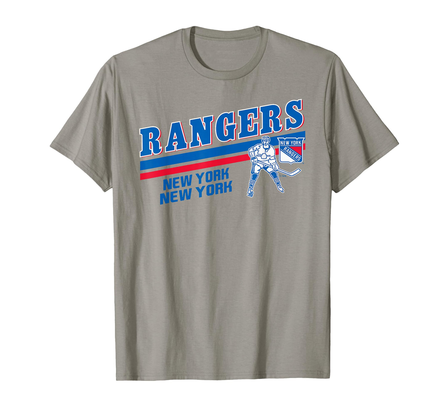 New York Rangers Officially Licensed Grey T-Shirt, Small, Unisex-Adults, NHL Fans, Short Sleeve, Modern, Crew Neck, Polyester
