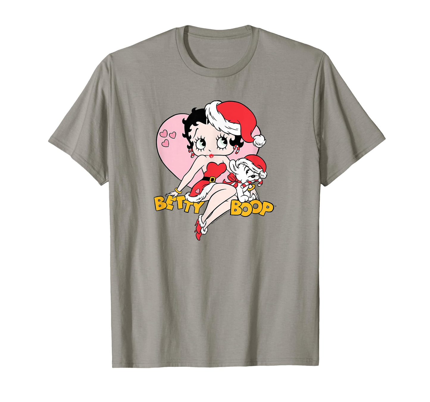 Betty Boop Christmas Betty and Pudgy Santa Hats Christmas T-Shirt