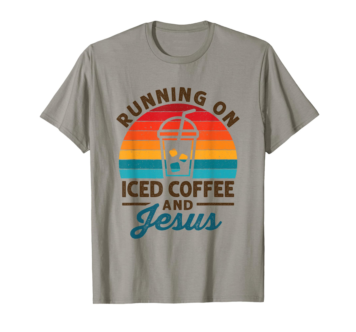 Running on Iced Coffee and Jesus Cold Brew Lover Christian T-Shirt