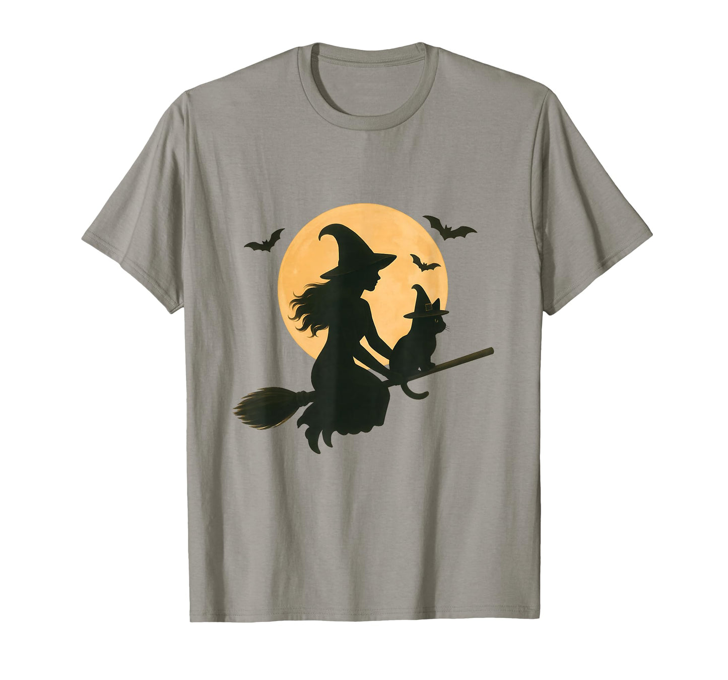 Witch and Cute Cat Black Kitten for Halloween Costume Party T-Shirt