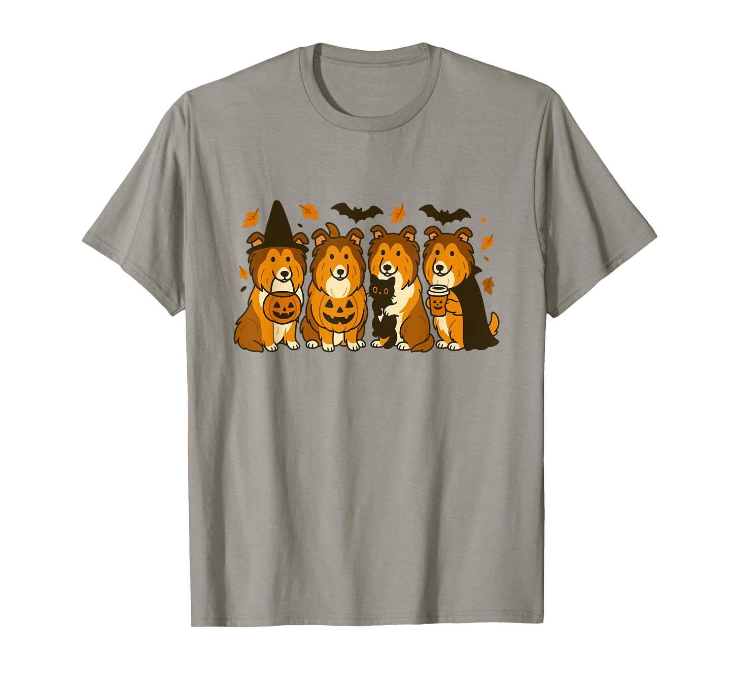 Witch Rough Collie Halloween Fall Rough Collie Dog Mom T-Shirt