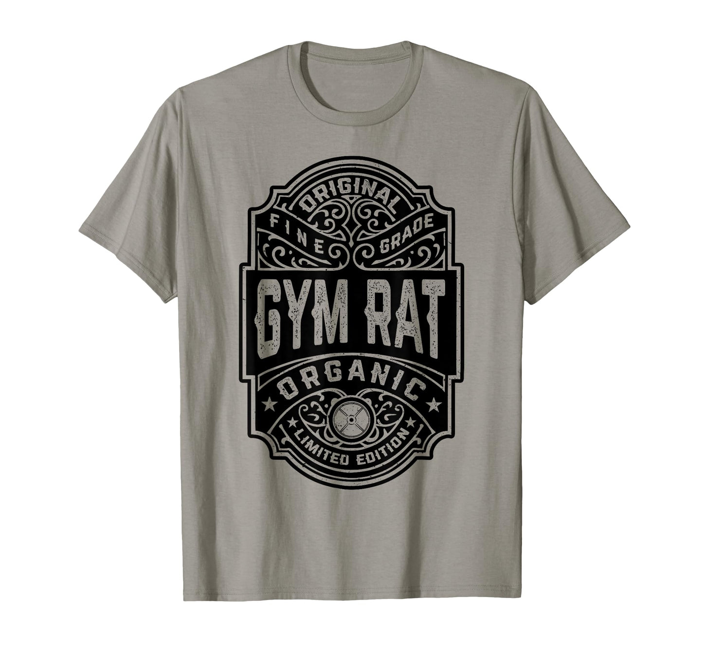 Gym Rat Vintage Whiskey Label Bodybuilding Gym Workout Men T-Shirt