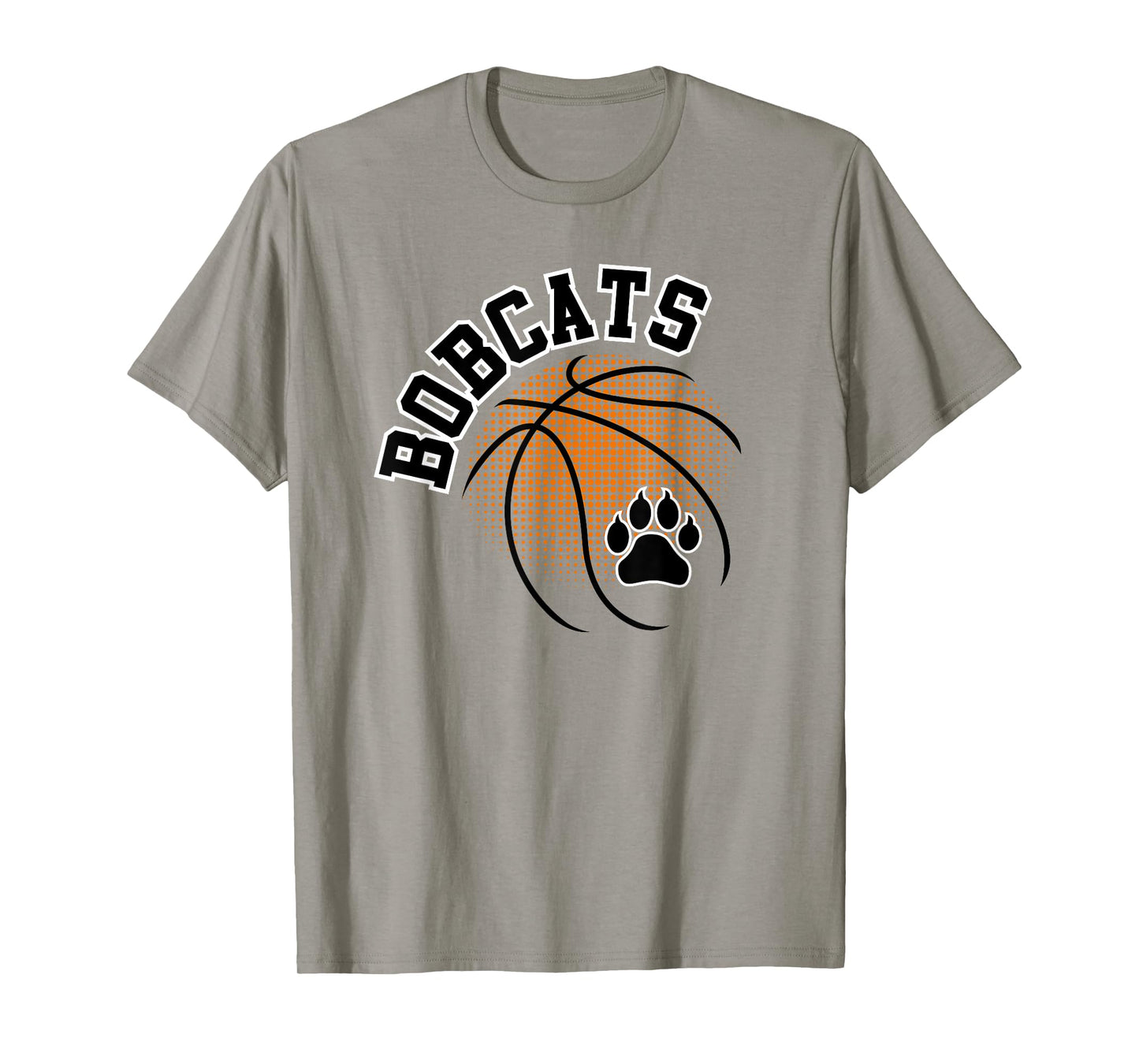 Bobcats Basketball Paw Print Game Day Mascot School Spirit T-Shirt