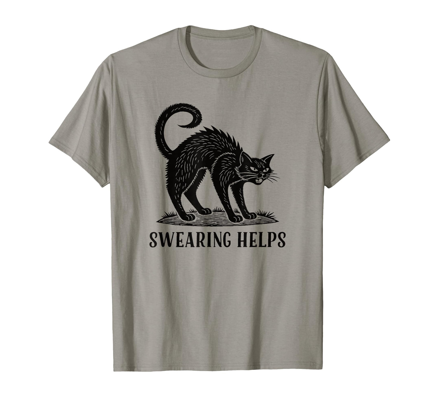 Swearing Helps Halloween Black Cat T-Shirt