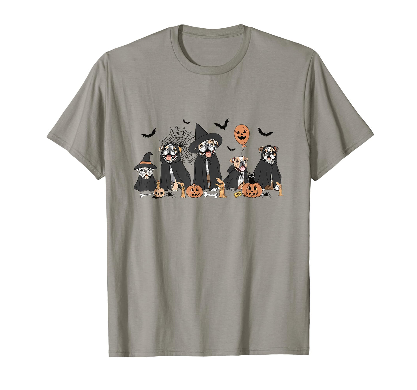 Witch English Bulldog Halloween Ghost Bulldog Dog Mom T-Shirt