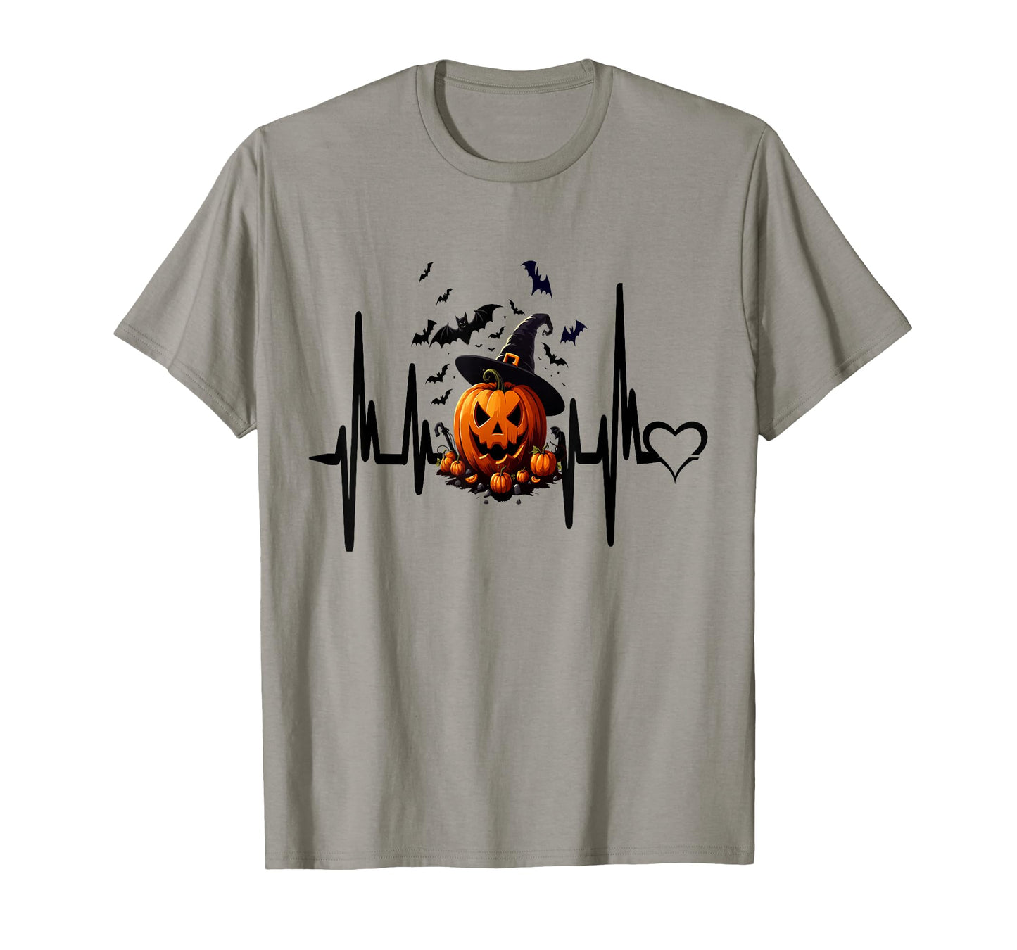 Funny Pumpkin Heartbeat Halloween for Women Men Kids T-Shirt