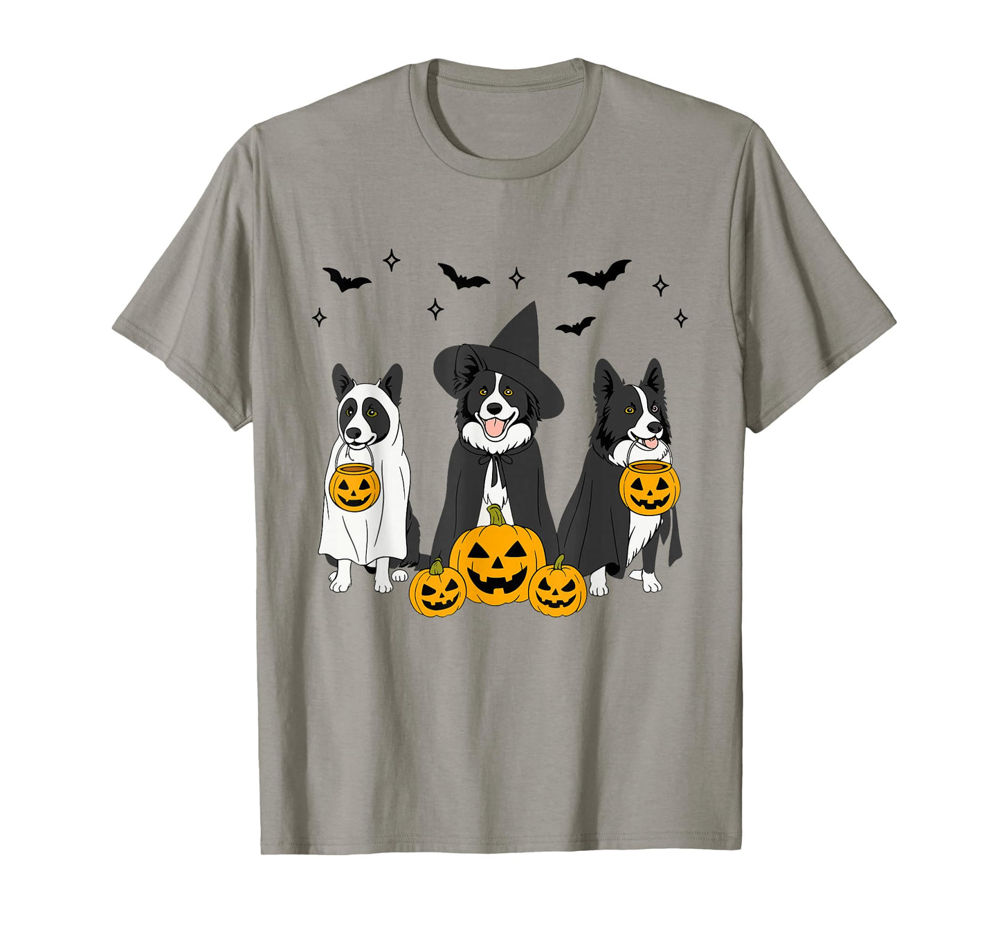 Witch Border Collie Halloween Ghost Border Collie Dog Mom T-Shirt