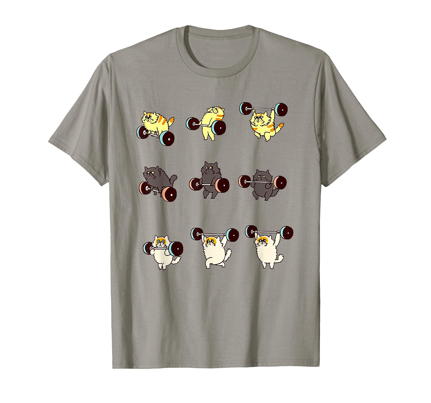Weight Lifting Cat Tshirt Funny GYM Gift Tee T-Shirt for Men Women