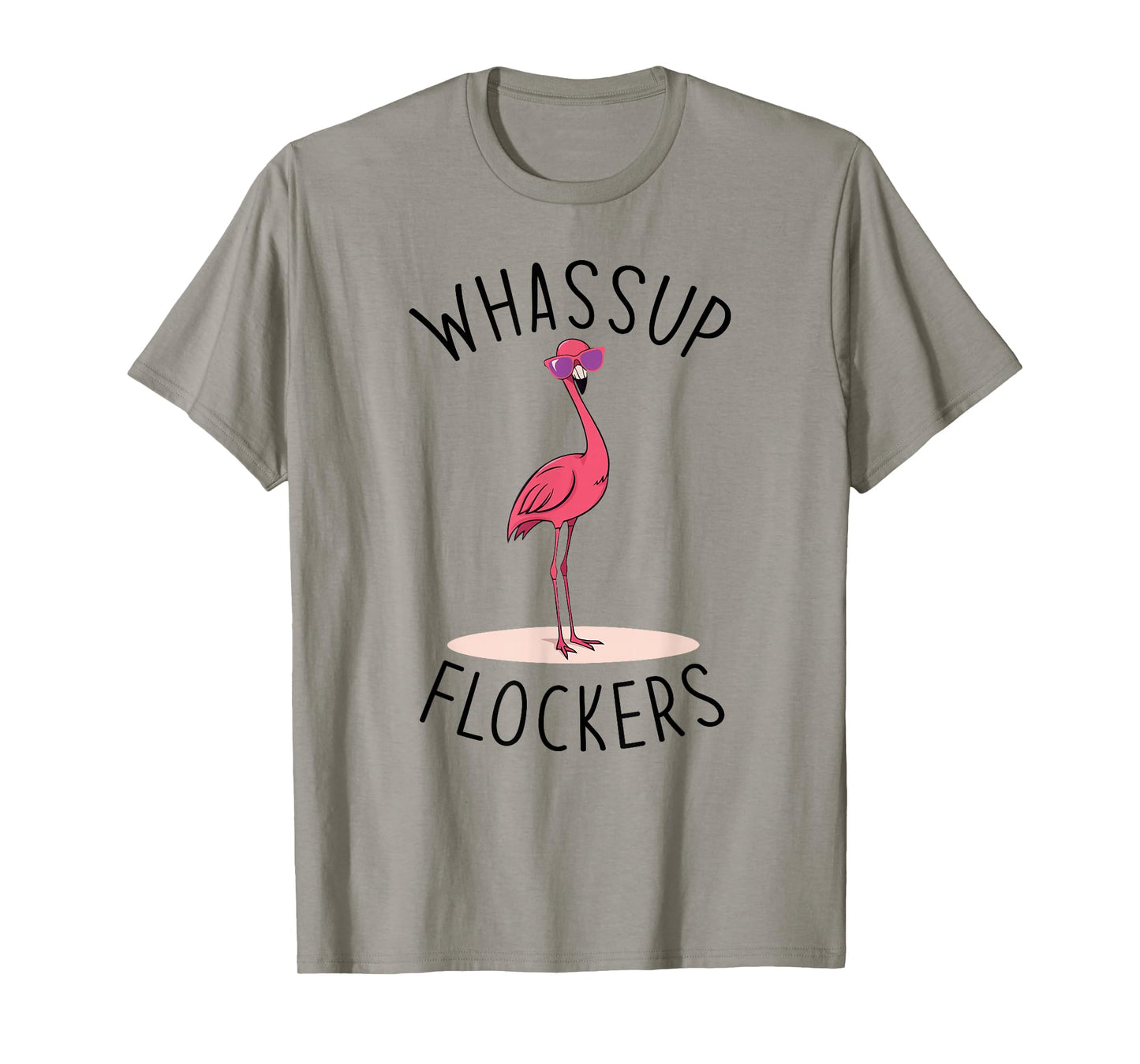 Whassup Flockers? Funny Vintage Pink Flamingo Sunglasses T-Shirt