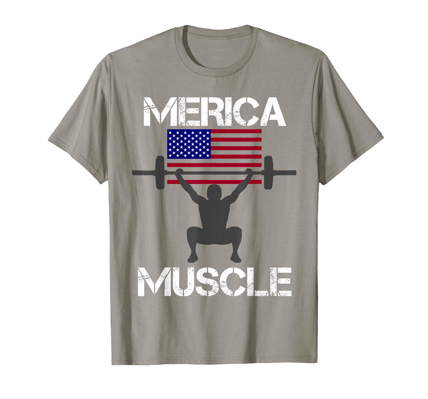 Merica Muscle 4th Of July American Flag Workout Gym Shirt T-Shirt