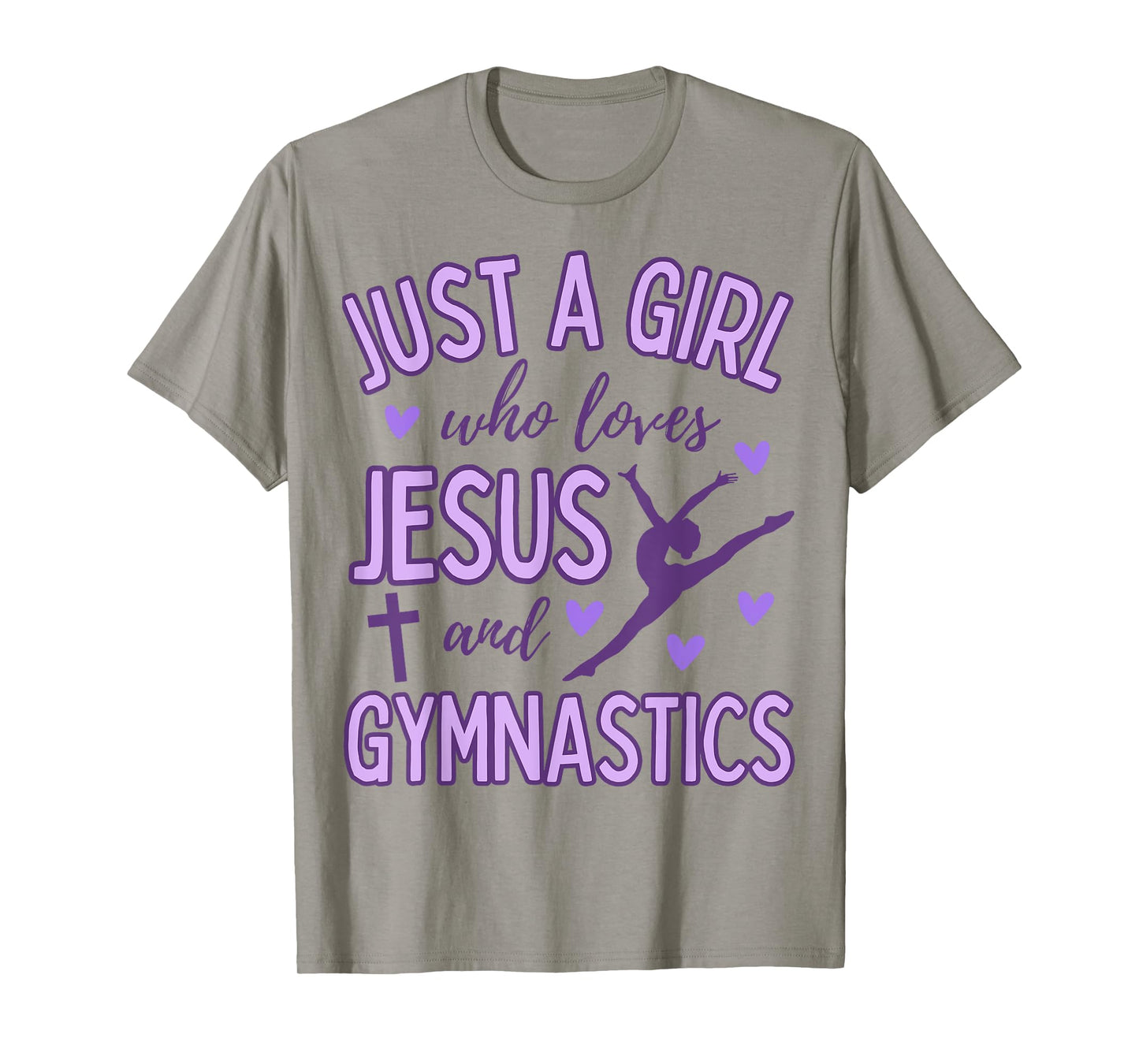 Just A Girl Who Loves Jesus and Gymnastics Christian Purple T-Shirt