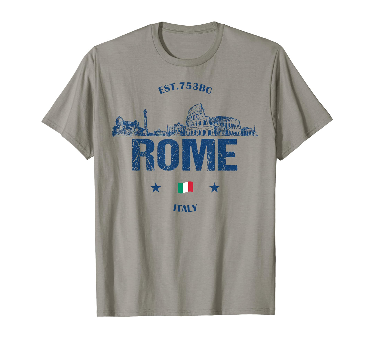 Rome Historical Landmarks Vintage Italy Flag T-Shirt